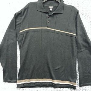 Reunion Menswear Men’s Long Sleeve 1/4 Button Sweater Black Large